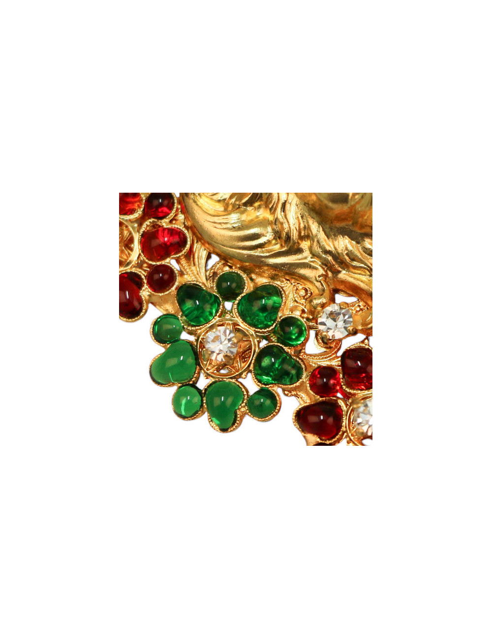 Broche "lion fleuri" MARGUERITE DE VALOIS pendentif fait main en stock