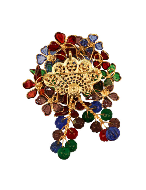 Pendentif broche MARGUERITE DE VALOIS "Bouquet de fleurettes"