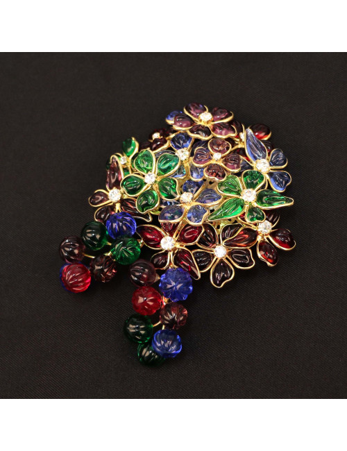 Broche bouquet MARGUERITE DE VALOIS "Bouquet précieux" multicolore