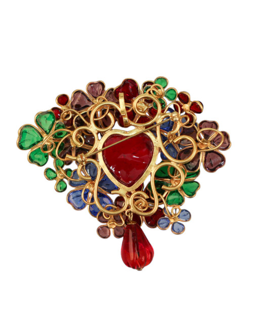 Pendentif broche MARGUERITE DE VALOIS 'Amour en fleurs' en stock