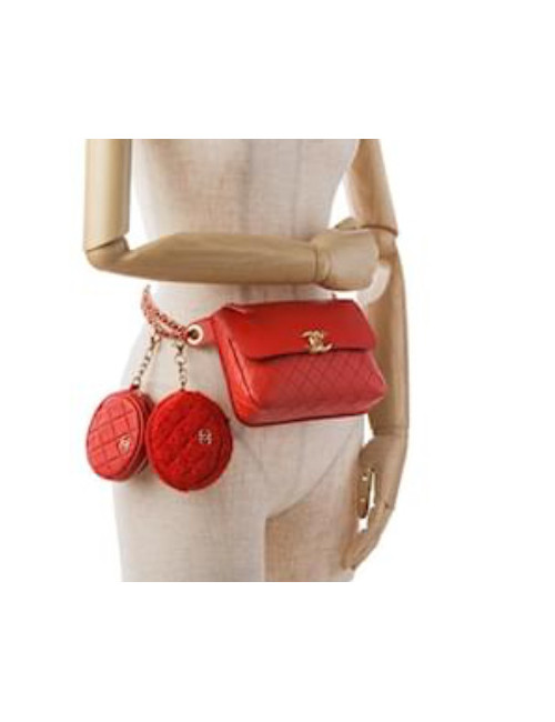 Sac ceinture et porte-monnaie CHANEL rouge