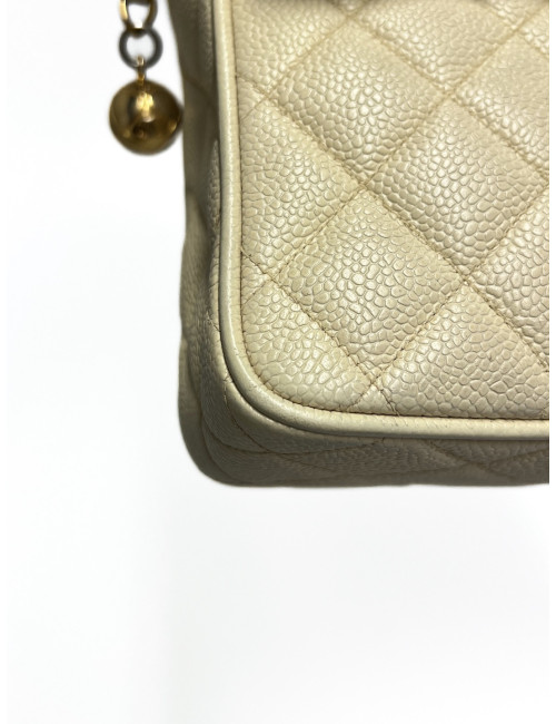 Sac caméra caviar beige CHANEL