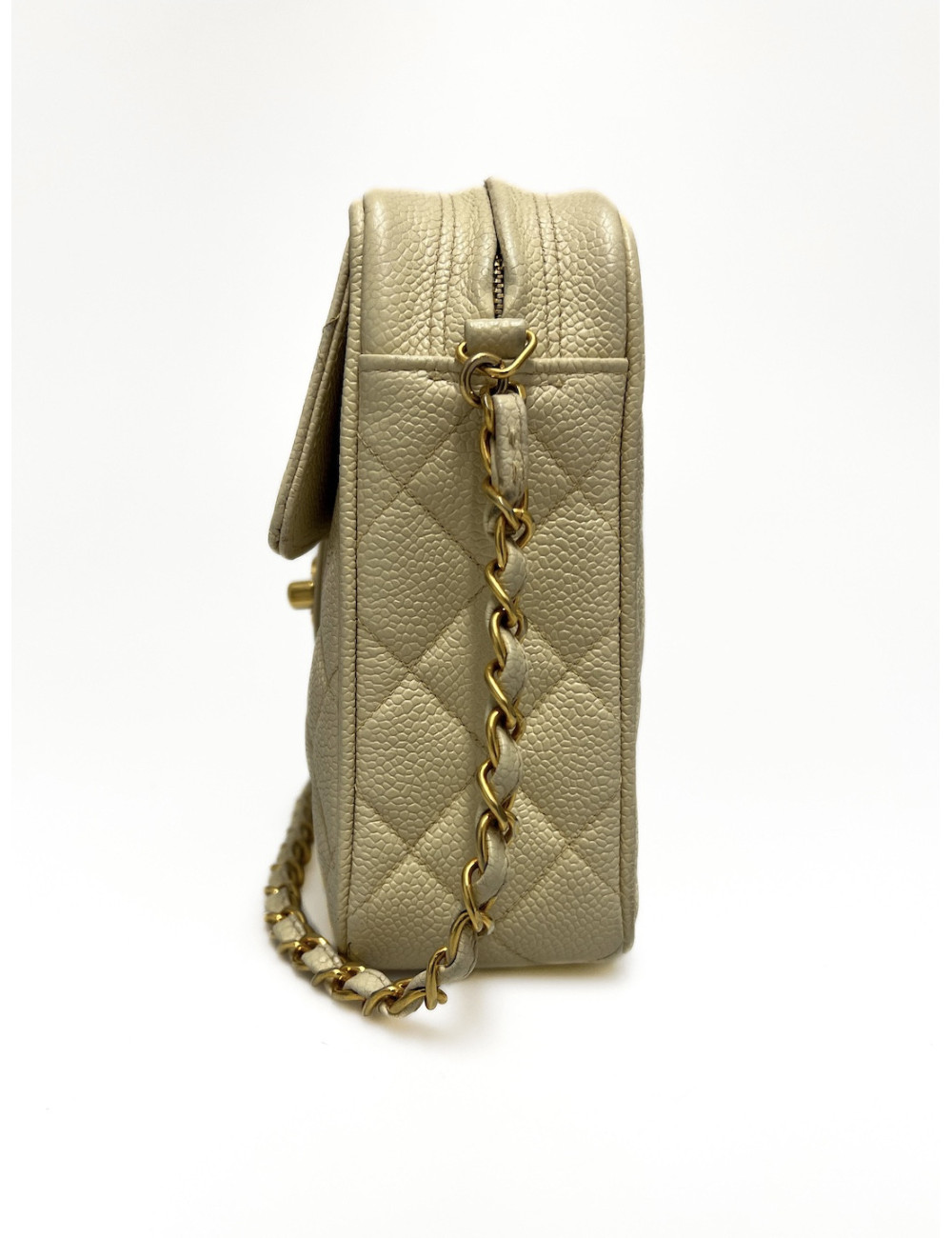 Sac caméra caviar beige CHANEL