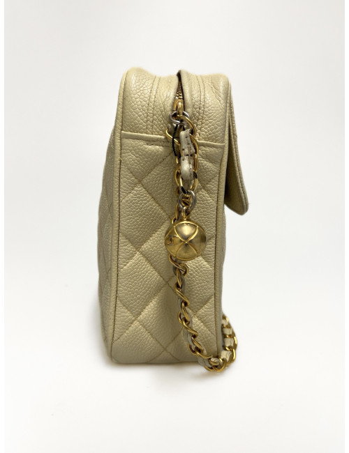 Sac caméra caviar beige CHANEL