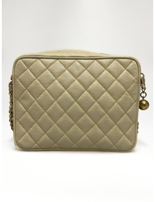 Sac caméra caviar beige CHANEL