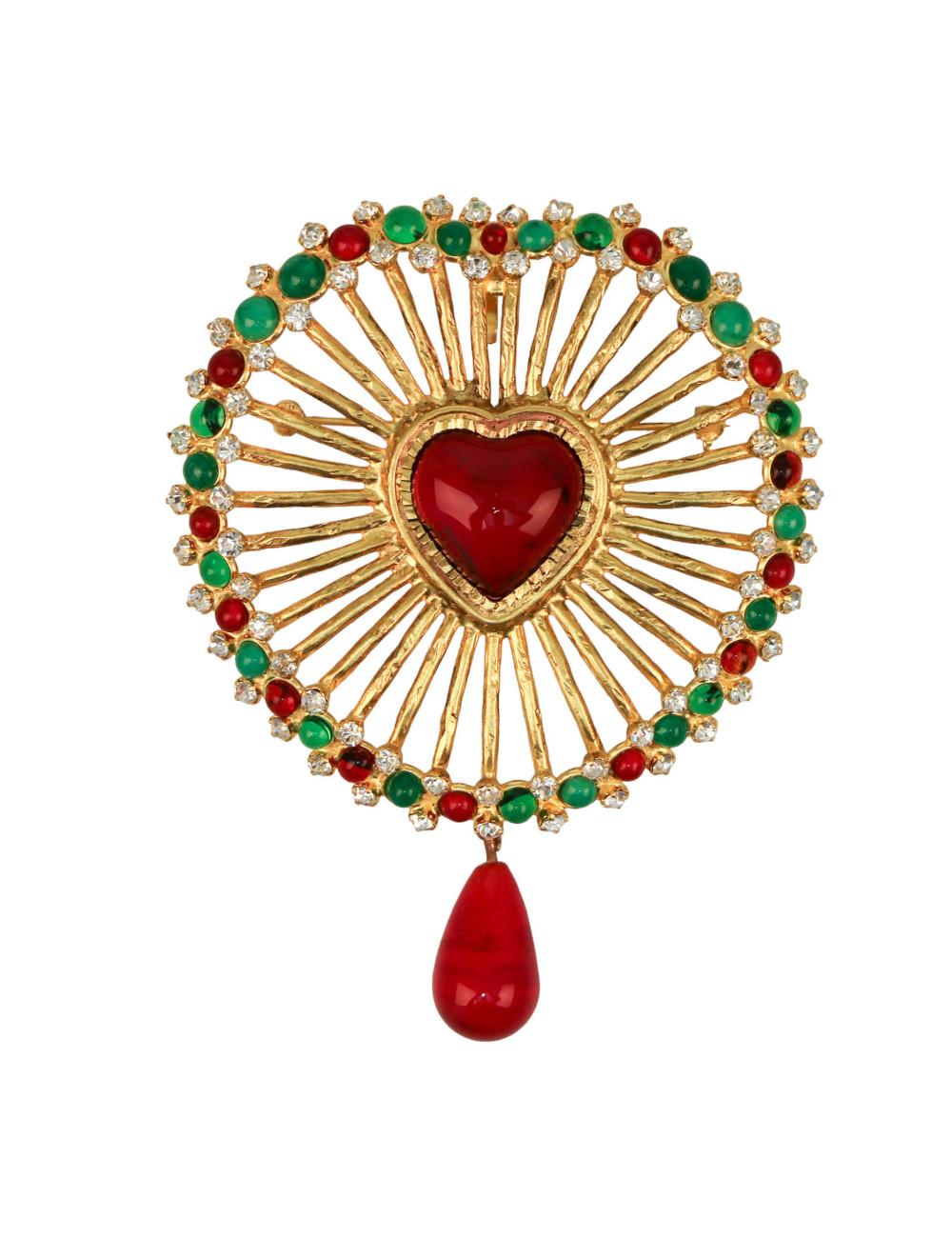 Broche pendentif MARGUERITE DE VALOIS "Coeur en fête"