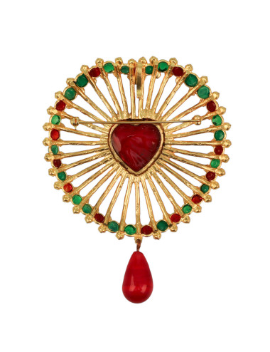 Broche pendentif MARGUERITE DE VALOIS "Coeur en fête" 2