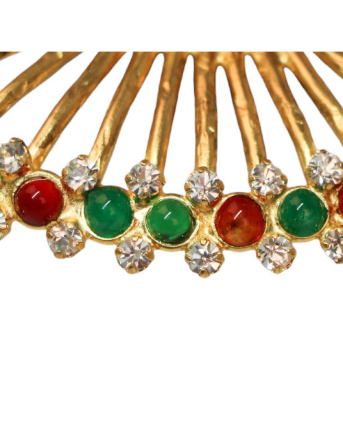 Broche coeur Marguerite de Valois en pâte de verre fait main. En stock