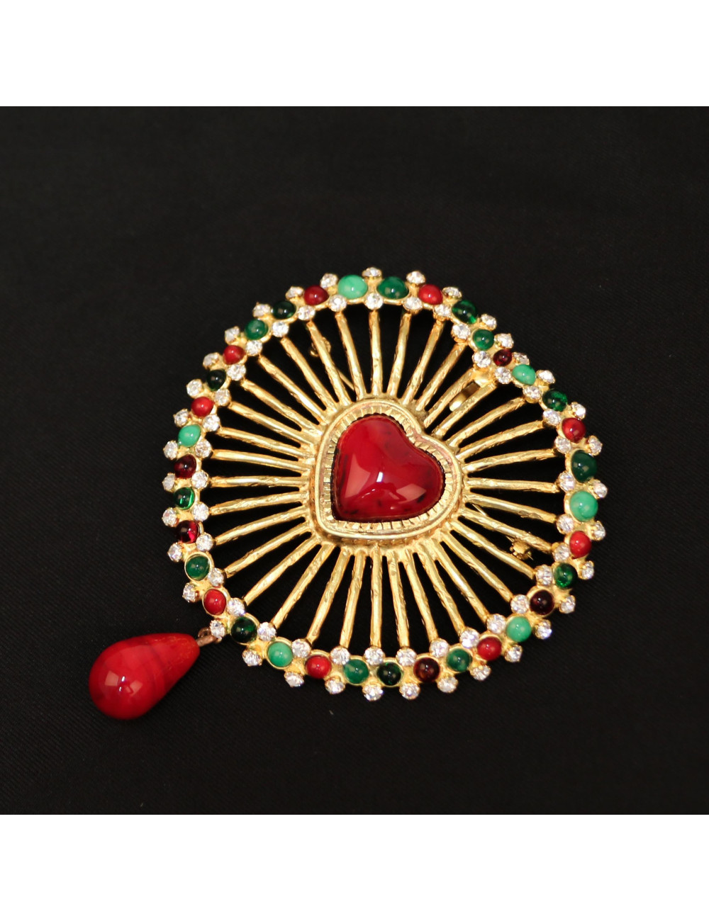 Broche pendentif MARGUERITE DE VALOIS "Coeur en fête"