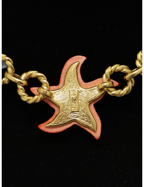 Collier YSL Etoiles de mer turquoise corail