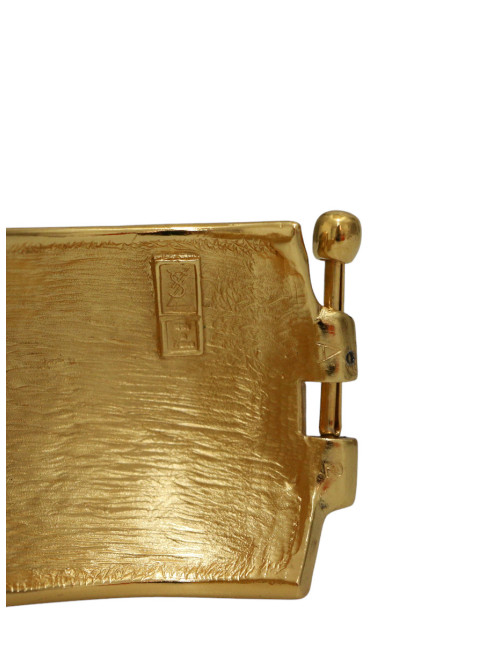 Manchette YSL à motifs floraux métal doré