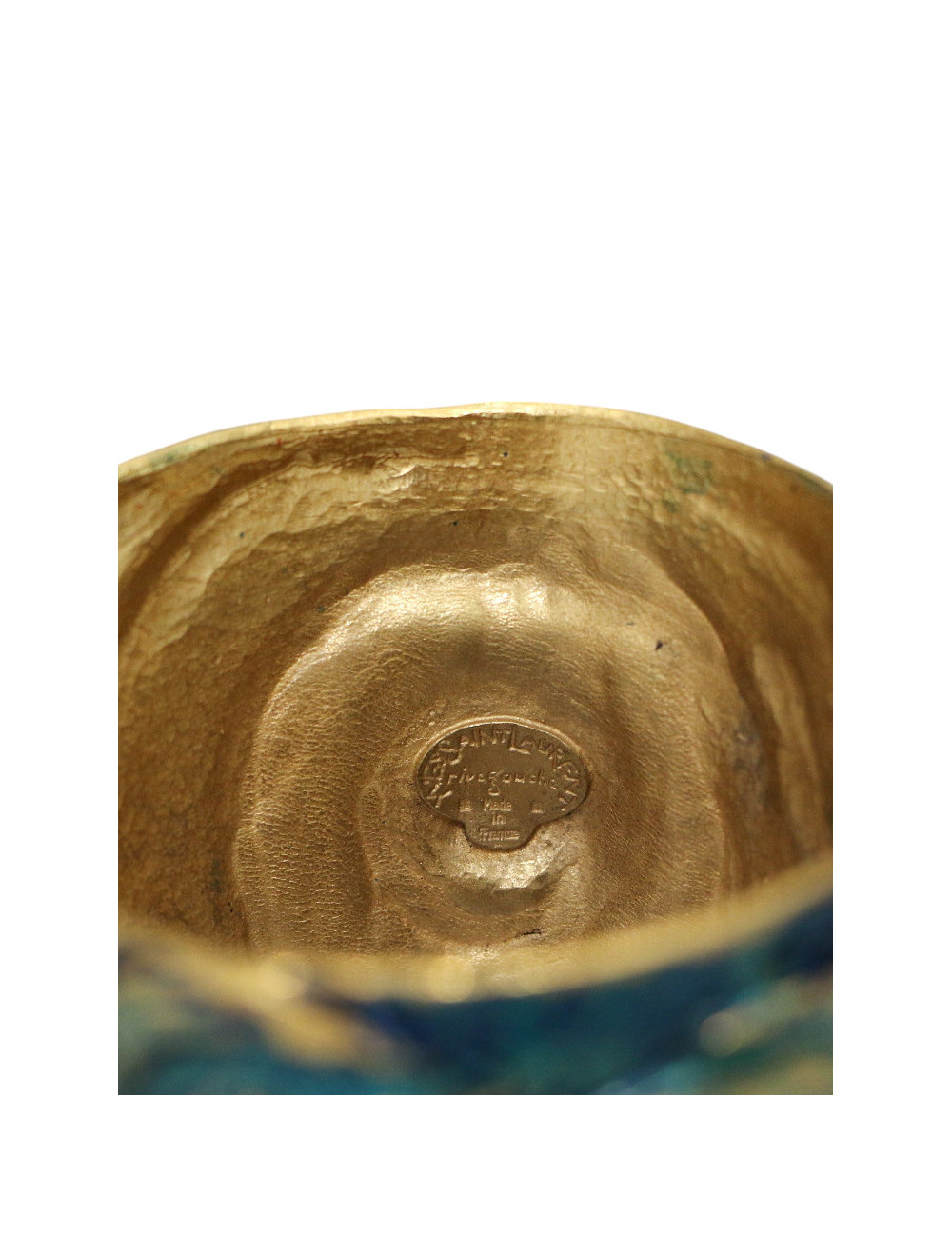 Manchette YSL martelée par GOOSSENS métal turquoise