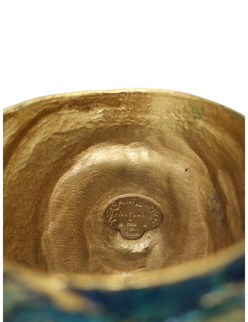 Manchette YSL martelée par GOOSSENS métal turquoise