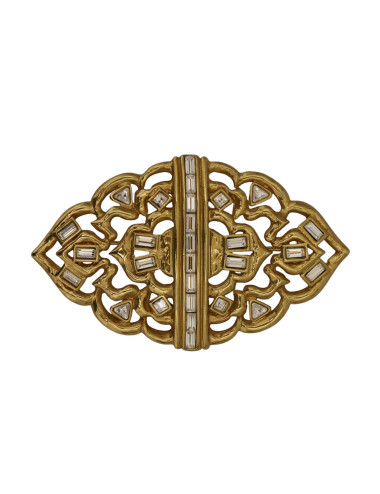 Broche YSL ajourée dorée Vintage