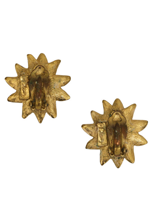 Clips fleur YSL dorés perles : occasion certifiée authentique