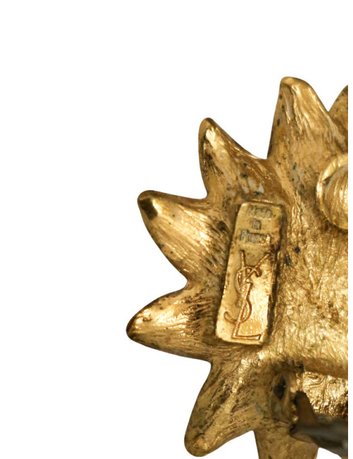 Clips fleur YSL dorés perles : occasion certifiée authentique
