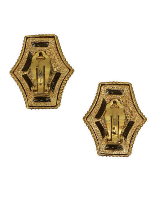 Boucles d'oreille YSL doré canon de fusil : certifiées authentiques