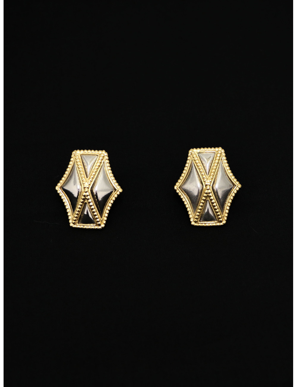 Boucles d'oreille YSL doré canon de fusil : certifiées authentiques