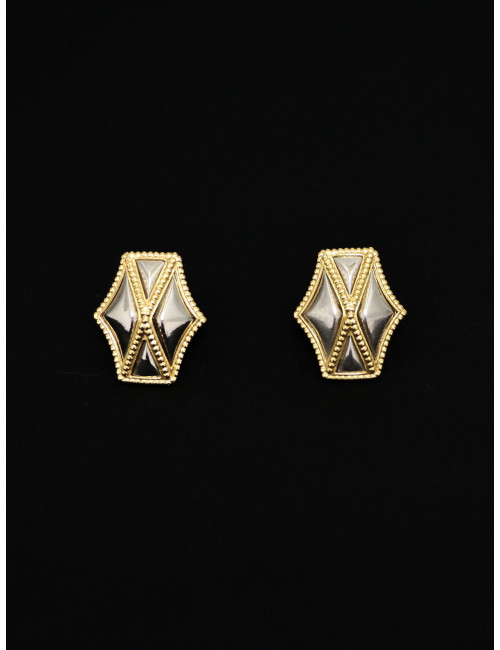 Boucles d'oreille YSL doré canon de fusil : certifiées authentiques