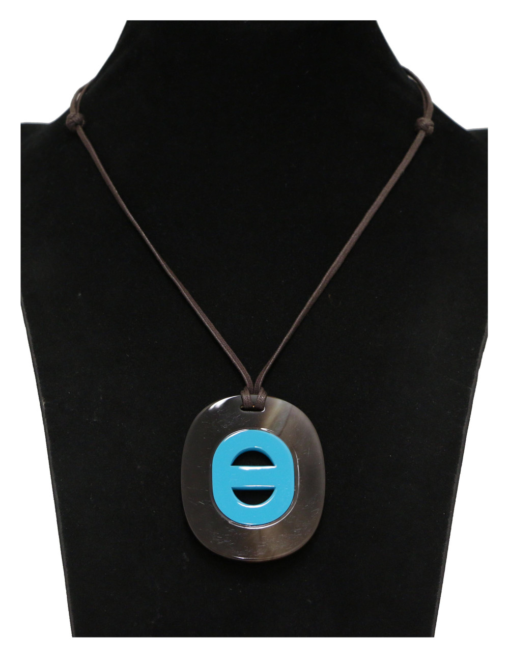 Pendentif Fidelio Virage HERMES corne de buffle laquée bleue