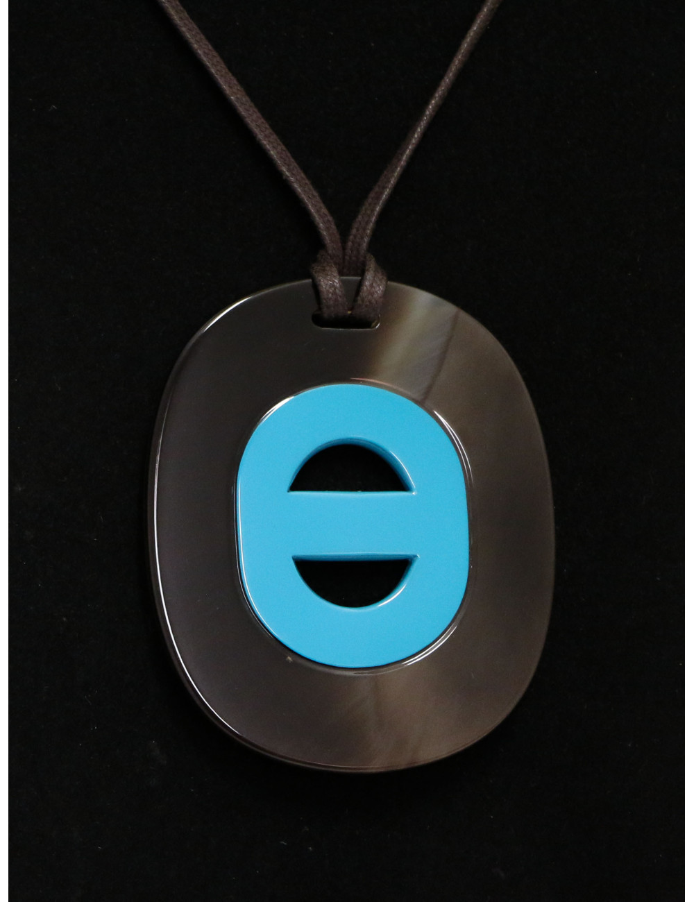 Pendentif Fidelio Virage HERMES corne de buffle laquée bleue