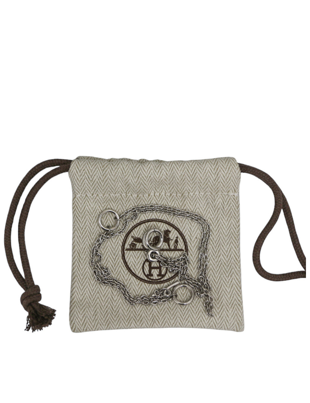 Sautoir fin HERMES argent