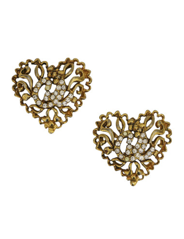 Clips CHRISTIAN LACROIX coeur ajouré strass