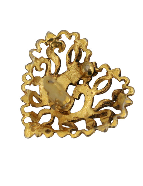 Clips Christian Lacroix coeur ajouré strass : certifiés authentiques
