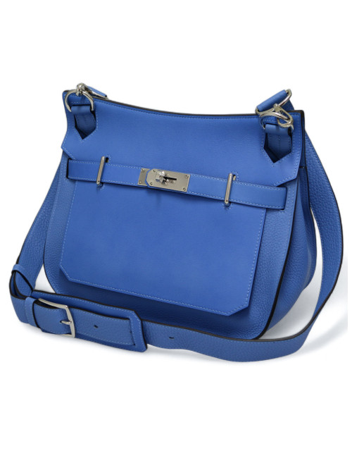 Jypsière HERMES cuir Togo Swift bleu Mykonos