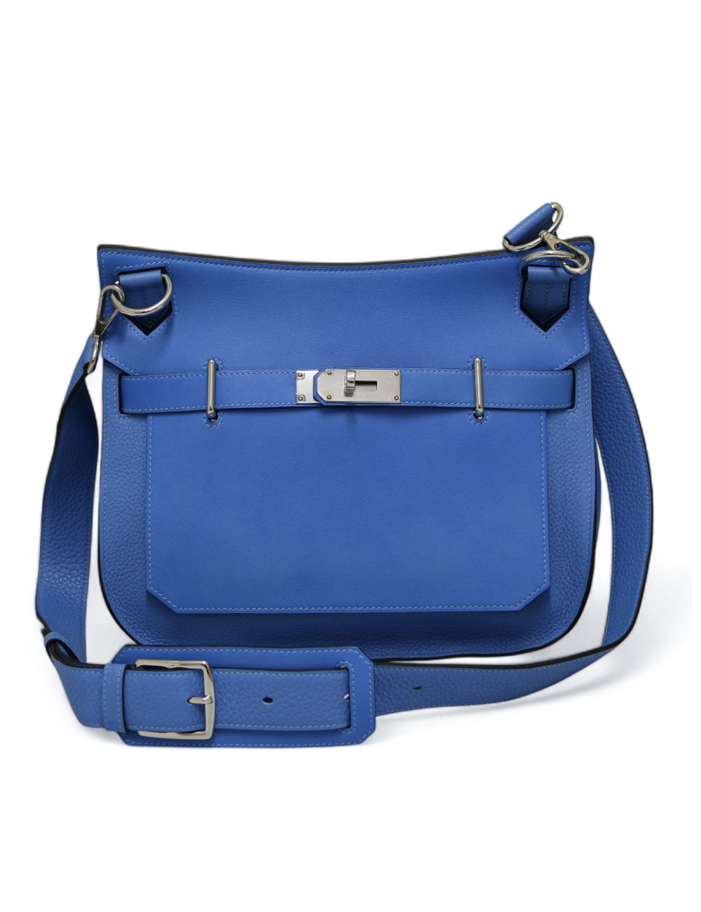 Jypsière HERMES cuir Togo Swift bleu Mykonos