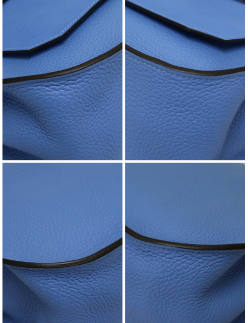 Sac Jypsière Hermès en cuir bleu jamais porté disponible d'occasion