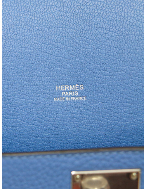 Sac Jypsière Hermès en cuir bleu jamais porté disponible d'occasion