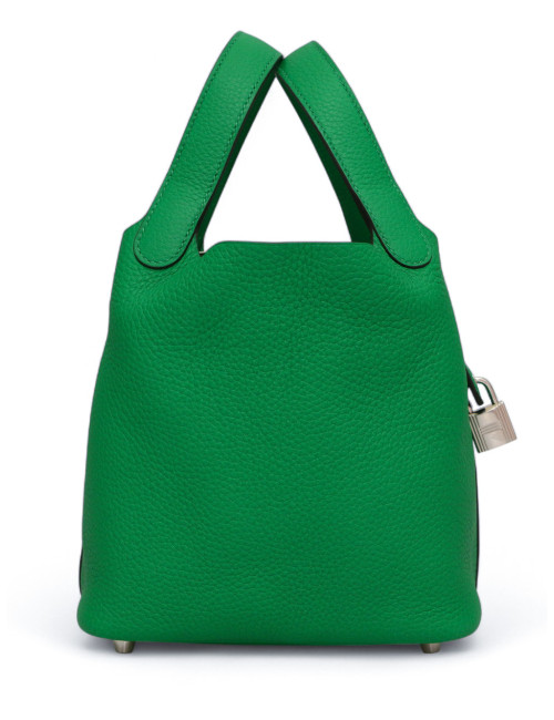 Sac Picotin 18 HERMES cuir togo vert bambou
