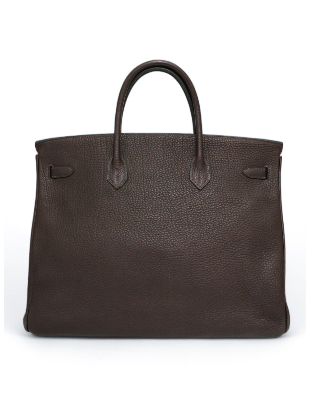 Sac Birkin 40 marron HERMES cuir grainé
