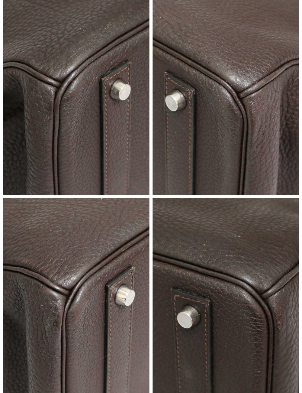 Sac Birkin 40 marron HERMES cuir grainé