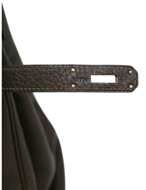 Sac Birkin 40 marron HERMES cuir grainé