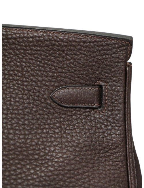 Sac Birkin 40 marron HERMES cuir grainé