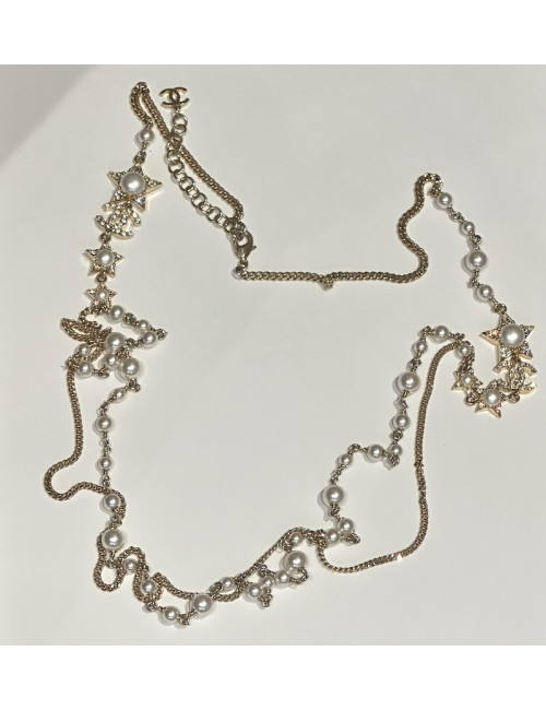 Sautoir CHANEL étoiles stressées et perles