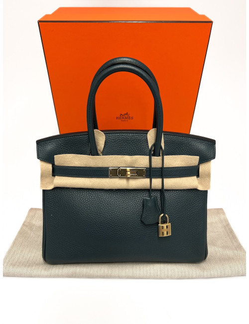 Birkin 30 bleu orage HERMES bicolore