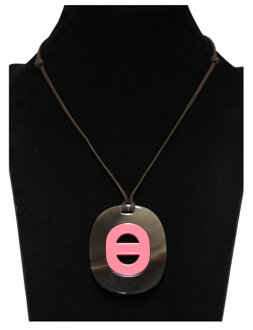 Pendentif Fidelio Virage HERMES corne de buffle laquée rose