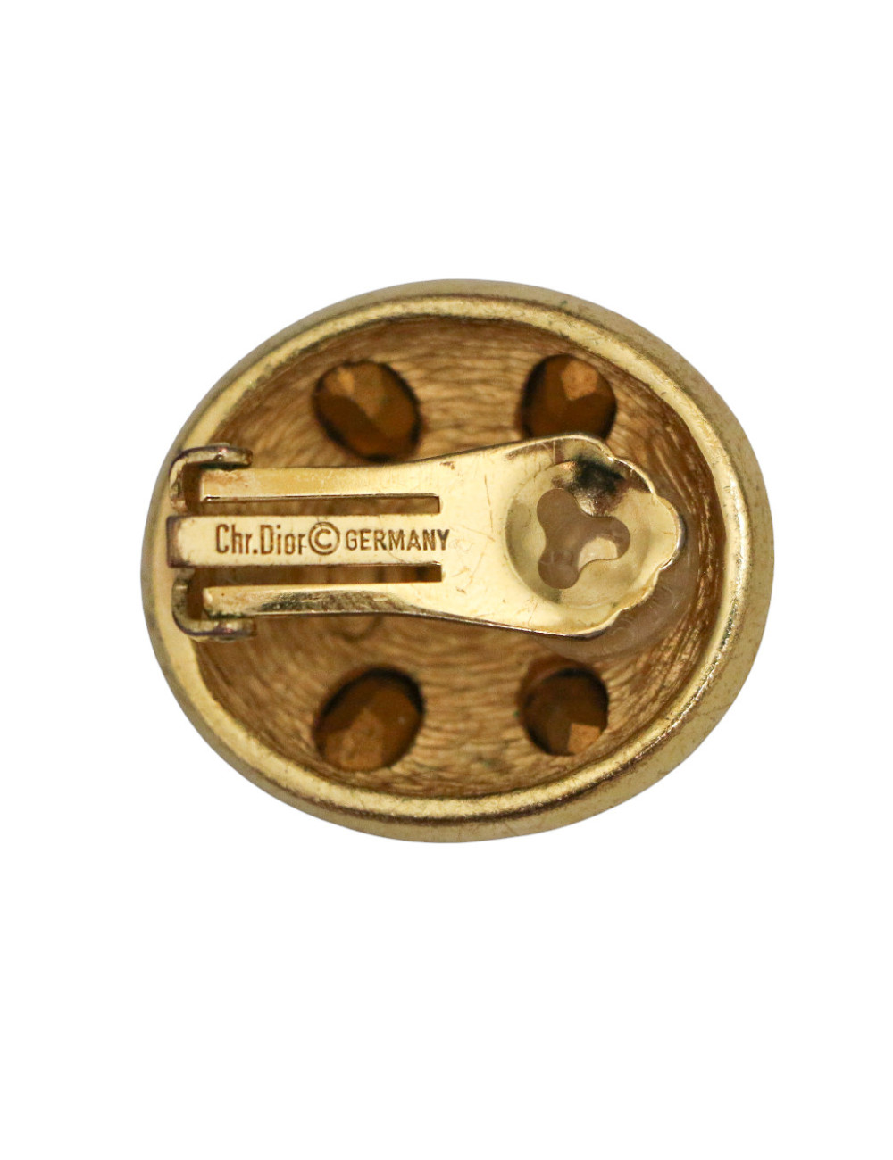 Clips CHRISTIAN DIOR cristaux bleus Vintage