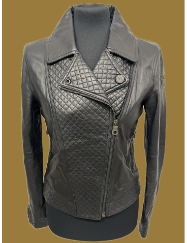 Perfecto CHANEL T 38 cuir d'agneau noir