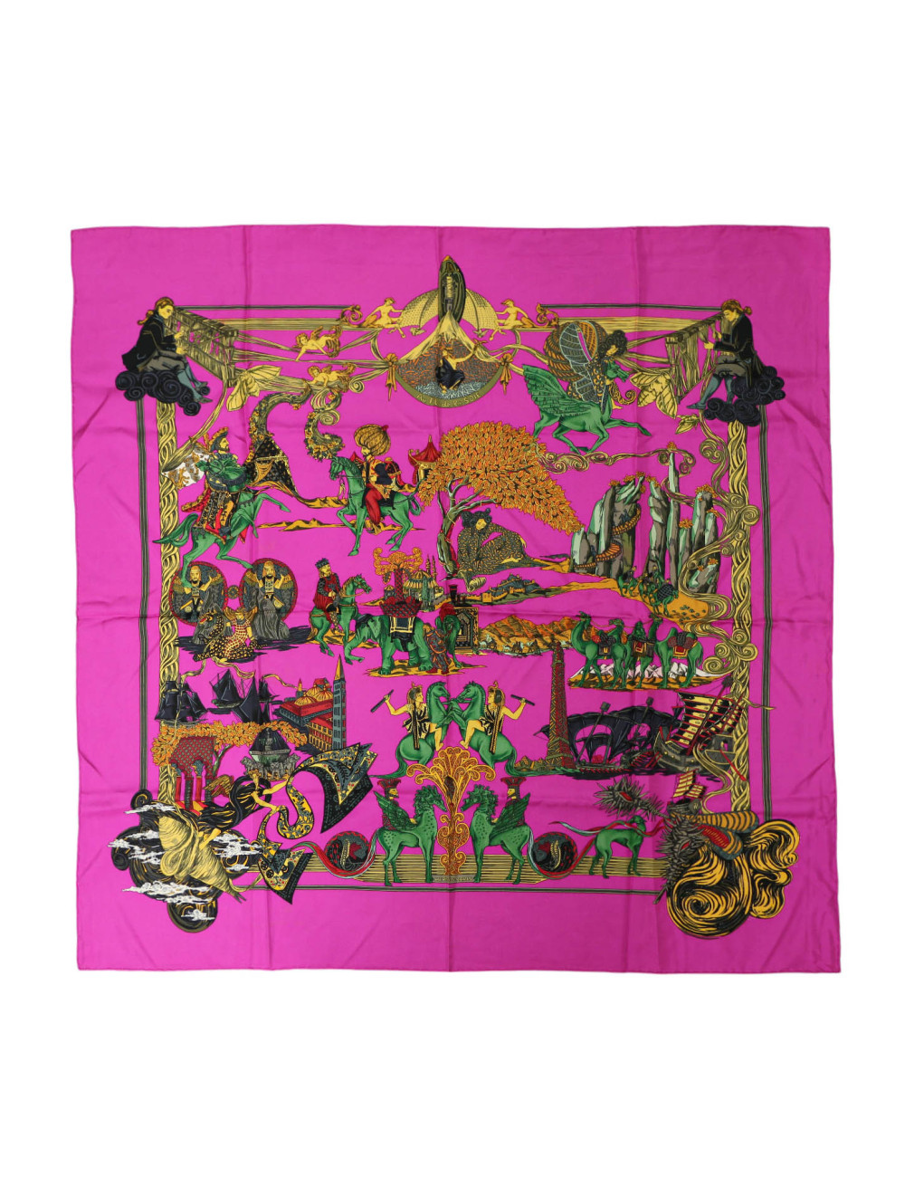 Carré HERMES Au fil de la soie violet