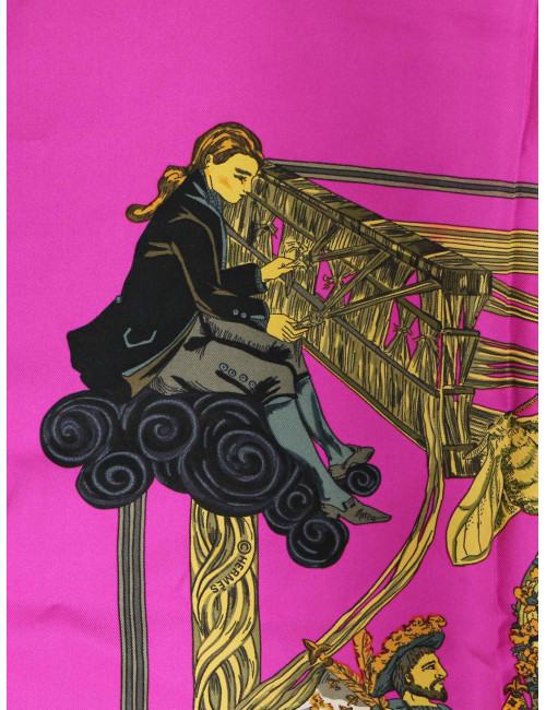 Carré HERMES Au fil de la soie violet