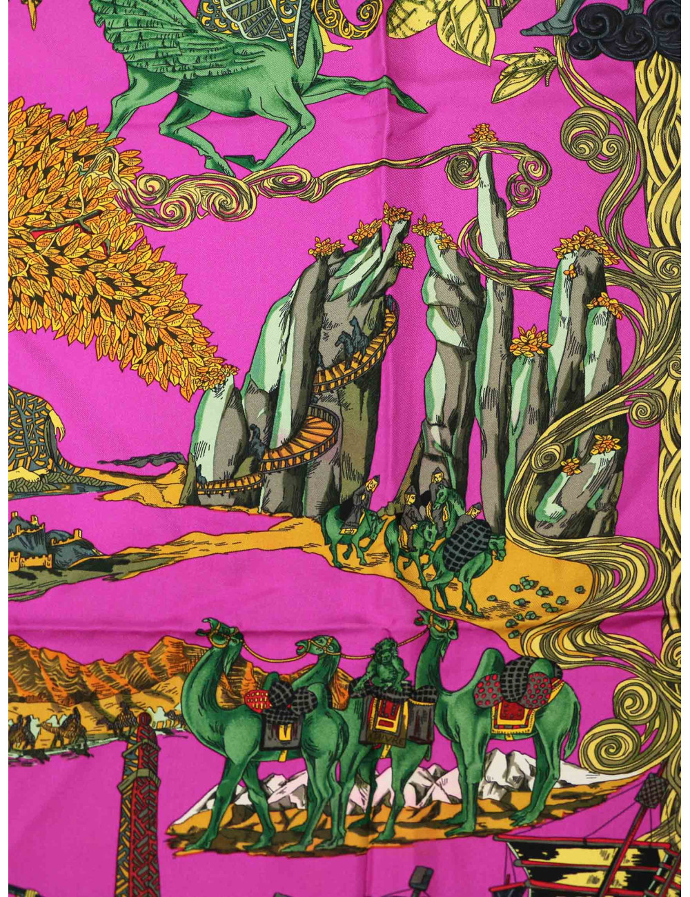 Carré HERMES Au fil de la soie violet