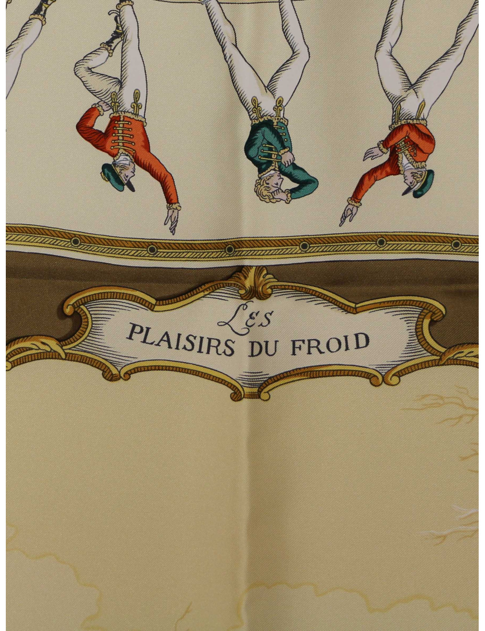 Les Plaisirs du froid Hermès carré soie :  certifié authentique