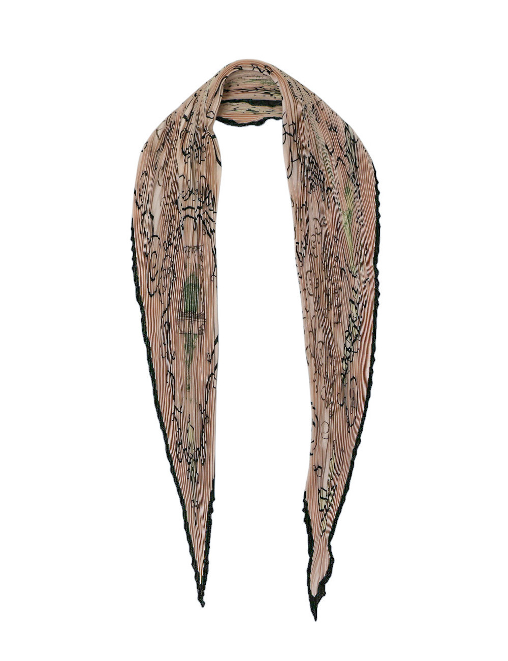 Plissé HERMES l'Art d'Ecrire soie rose