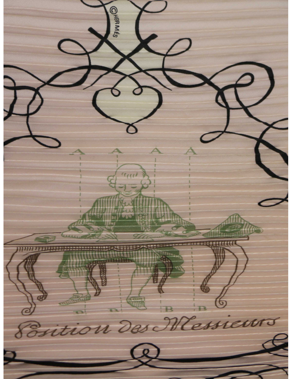 Plissé HERMES l'Art d'Ecrire soie rose