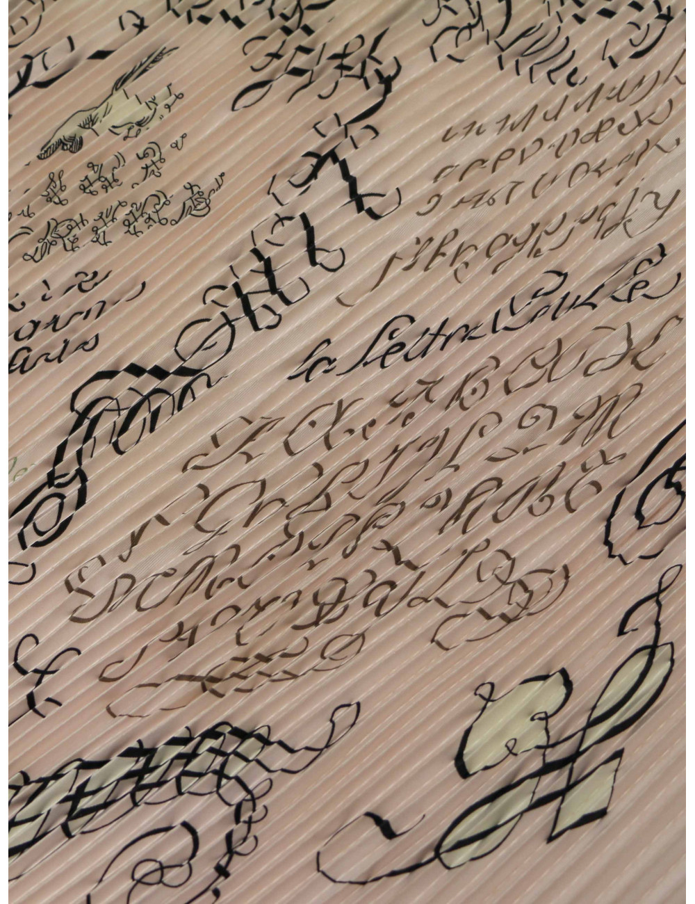 Plissé HERMES l'Art d'Ecrire soie rose