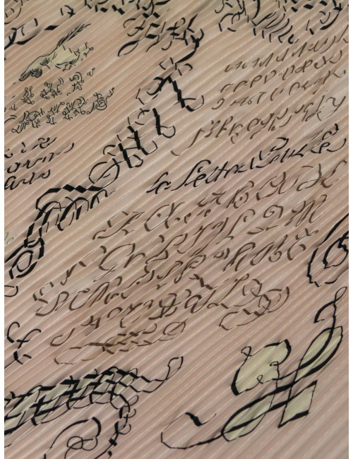 Plissé HERMES l'Art d'Ecrire soie rose